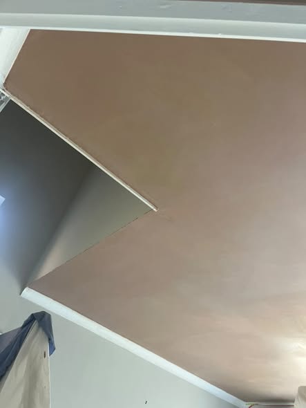 Ceiling repair work in progress by L.A. Plastering