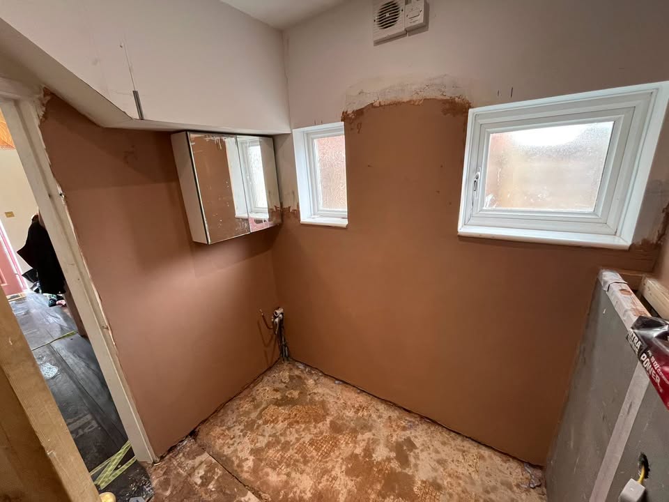 Interior plastering work in progress by L.A. Plastering